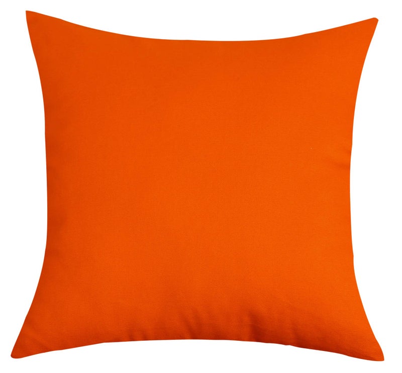 TangDepot Handmade Decorative Solid 100% Cotton Canvas Throw Pillow Covers/Pillow Shams, (16"x16", Orange) - Image 1